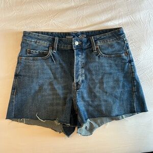 Old Navy Women's High Rise Blue Denim Cutoff Shorts Size 12 Button Fly